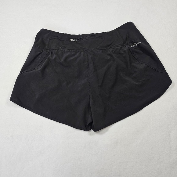 Moving Comfort Womens Black Mesh Panel Running Shorts Rear Zip Pocket Medium - Picture 3 of 11